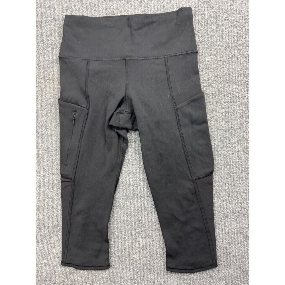 Athleta‎ Leggings Women's XS Black Pull On Skinny Stretch Zipped Pocket Cropped